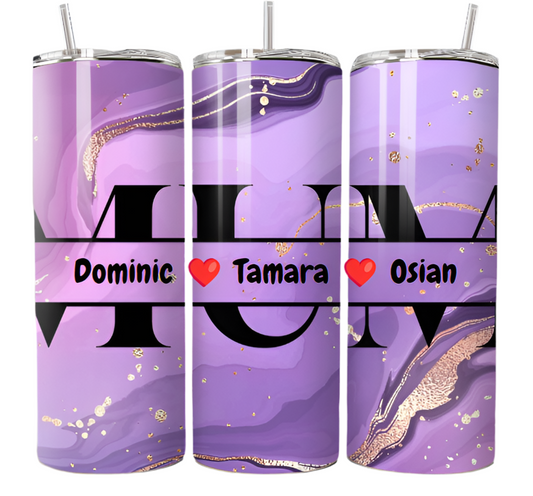 Personalised " Mum tumbler " - with child/children's names