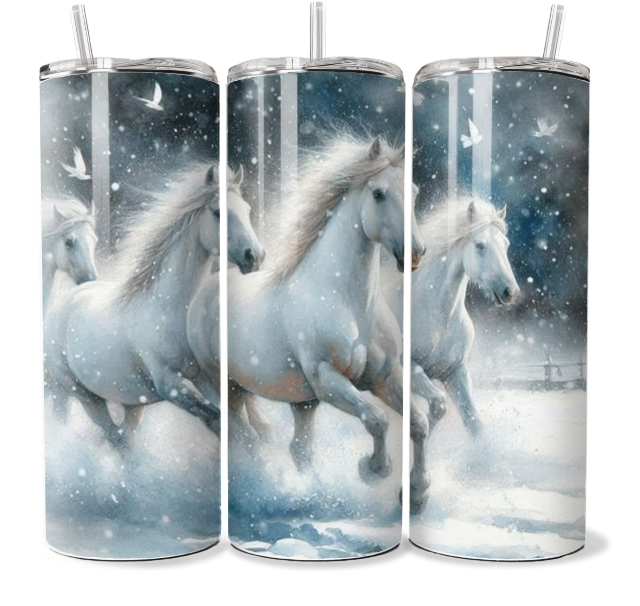 Snowy horse's