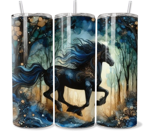 Enchanted black horse